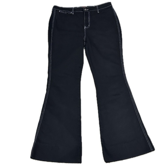 ππΏ JOHNNY WAS x SASSON Black Flare Jeans | Y2K Retro Contrast Stitch | Szβ 30 - Picture 2 of 8
